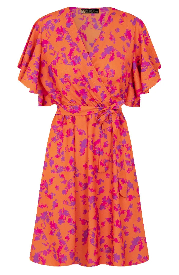 Florence-Flower-Print-Jurk-Oranje-Paars-9
