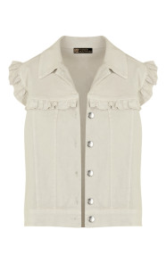 Ruffle-Denim-Gilet-Beige