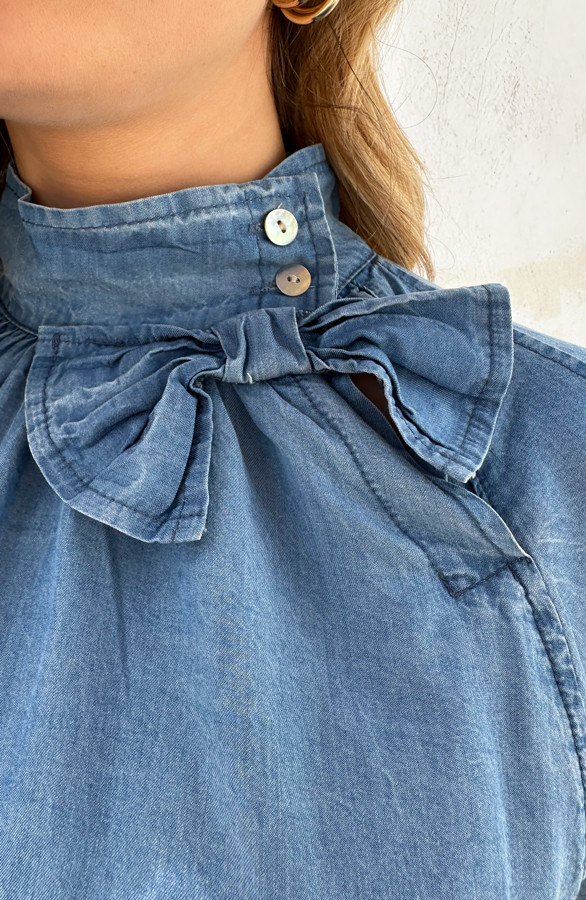 Bow-Denim-Blouse-Pofmouwen-12