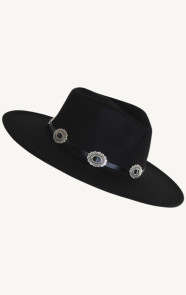 Fedora-Hoed-Western-Detail-Zwart