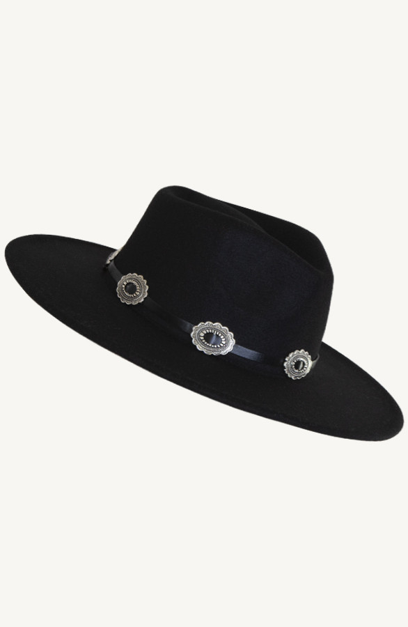 Fedora-Hoed-Western-Detail-Zwart