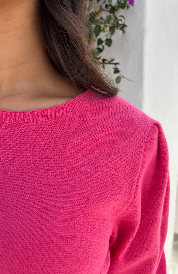 Knitted-Top-Met-Pofmouwen-Fuchsia-60-1