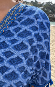 Oversized-Jurk-Gouden-Detail-Print-Kobalt-6