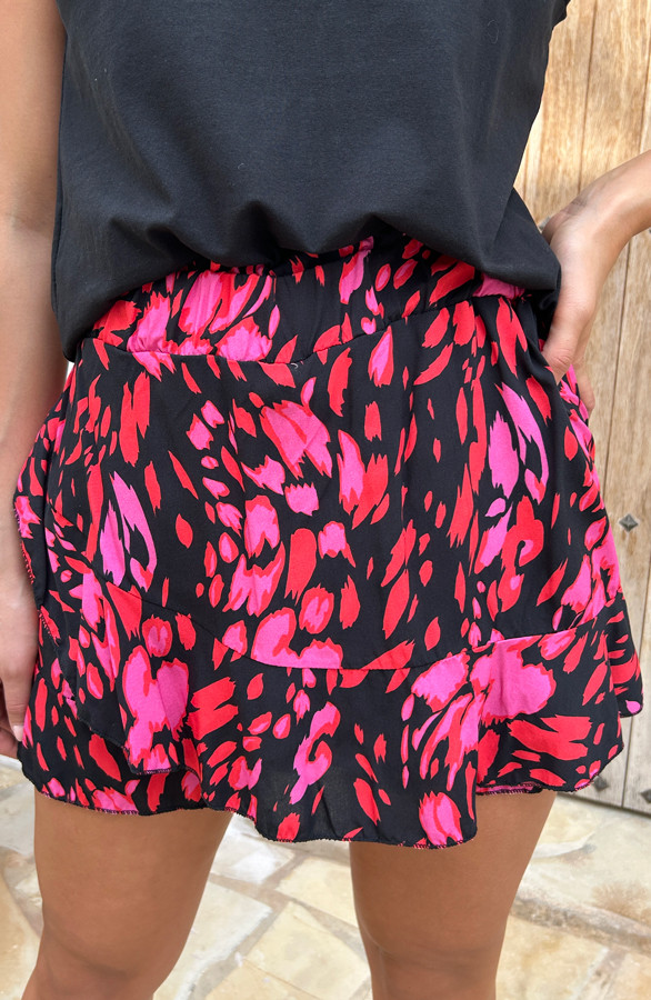 Print-Skort-Roze-Zwart-10