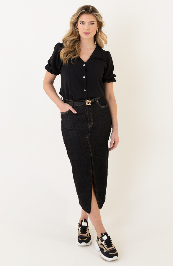 Ruffle-Top-Met-Pofmouwen-Black-40