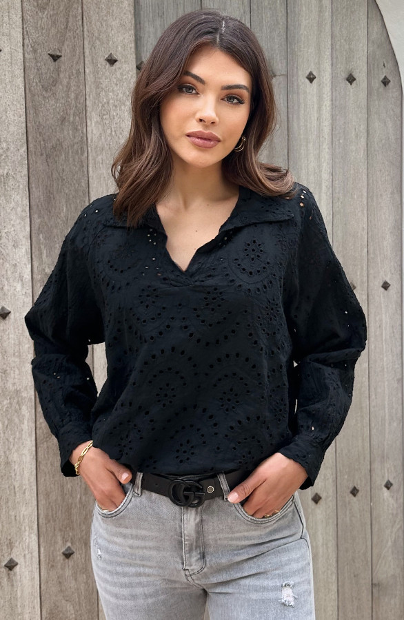 Embroidery-Oversized-Blouse-Zwart-2