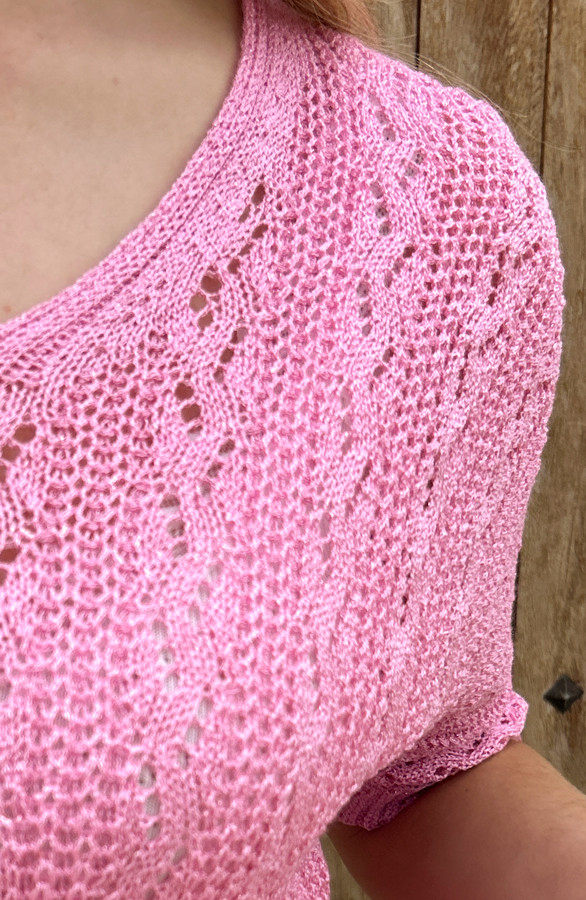 V-Hals-Gehaakte-Lurex-Trui-Pink-1