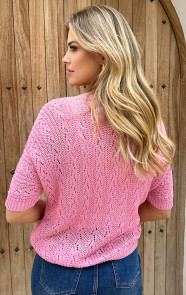 V-Hals-Gehaakte-Lurex-Trui-Pink-5
