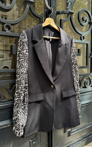 Blazer-Panter-Pofmouwen-Zwart-1