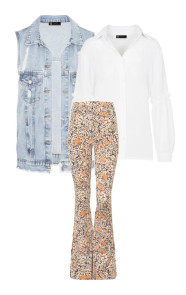MUSTHAVE-DEAL-COMPLETE-SET-DENIM-GILET-FLARED-BLOEMEN-Zonder-tekst