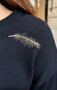 Metallic-Feather-Trui-Zwart-56