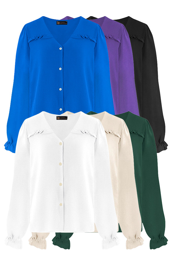 Musthave-Deal-Ruffle-Blouses-Met-Pofmouwen-Zonder-tekst