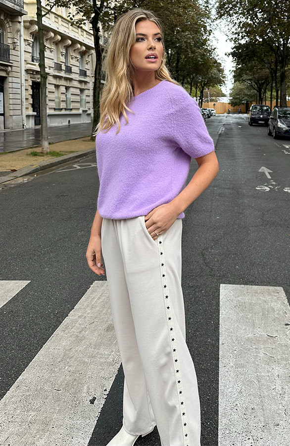Oversized-Soft-Trui-Korte-Mouw-Lila-4