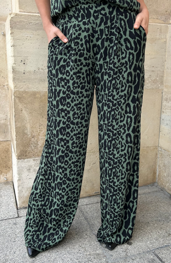 Mila Leopard Army Tall Pants