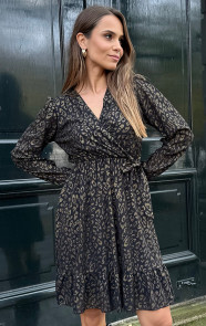 Luxury-V-Hals-Jurk-Leopard-Gold-5