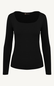 Essence-Long-Sleeve-Square-Neck-Zwart