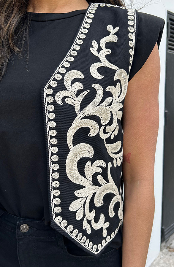 Beads-Gilet-Zwart