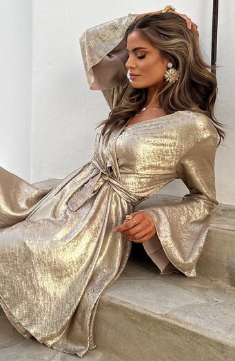Kleid mit weiten Ärmeln, limitierte Gold-Edition