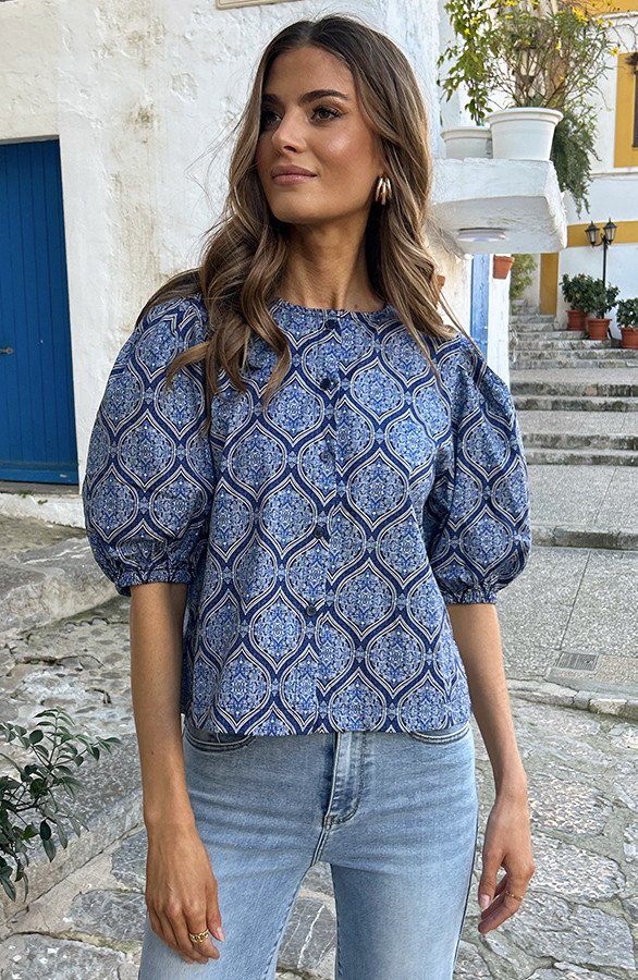 Katoenen-Paisley-Pofmouwen-Blouse-Navy-4