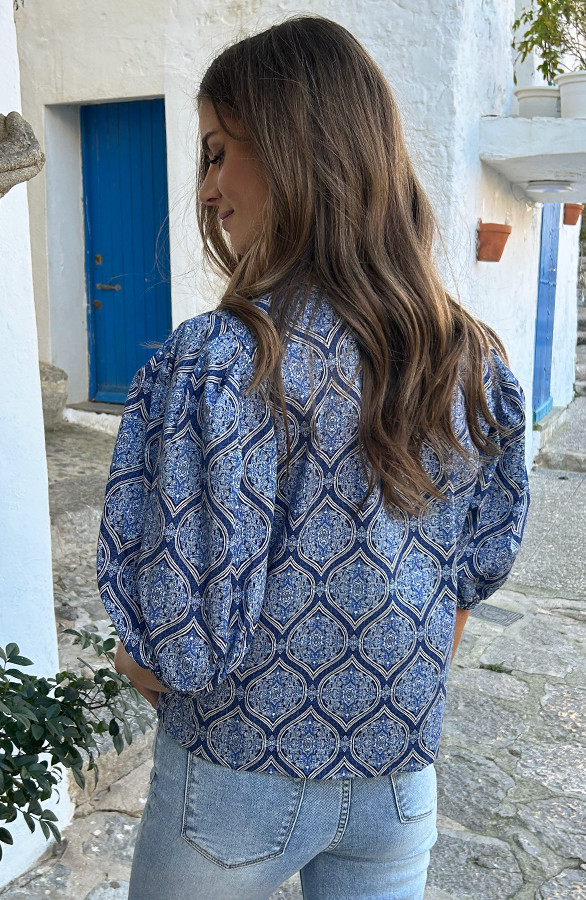 Katoenen-Paisley-Pofmouwen-Blouse-Navy-5