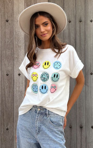 T-Shirt-Smiley-Print-Ecru-4