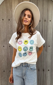 T-Shirt-Smiley-Print-Ecru-6