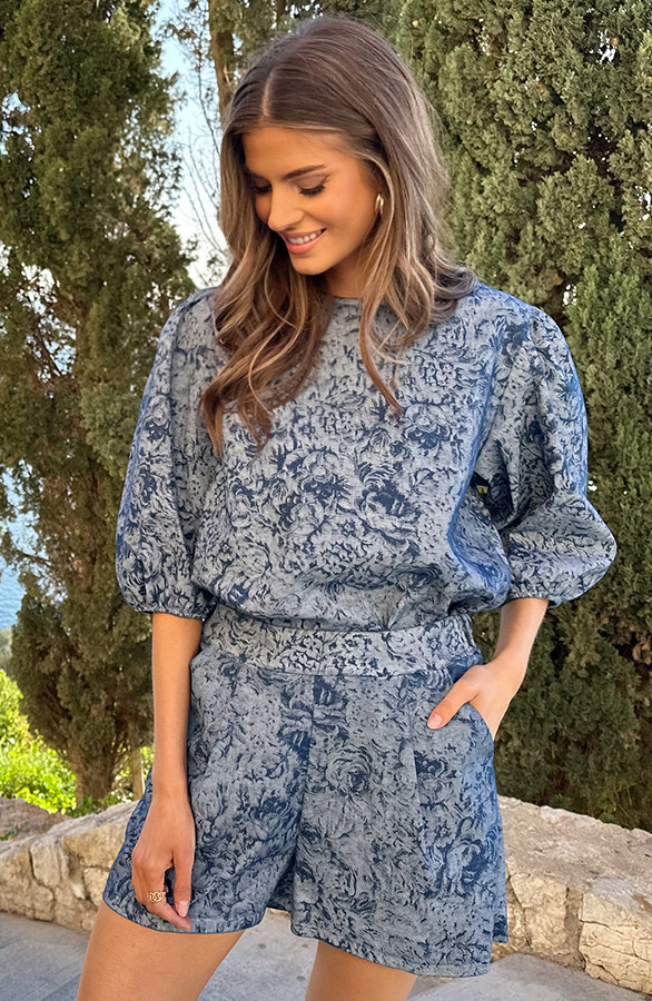 Denim-Flower-Pofmouwen-Top-2