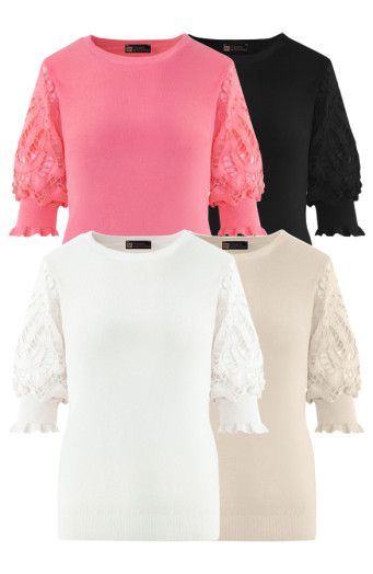 Must-have-Angebot: Weiche Tops mit Spitzenärmeln