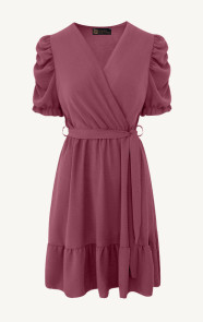 amalfi-jurk-met-pofmouwen-dust-roze
