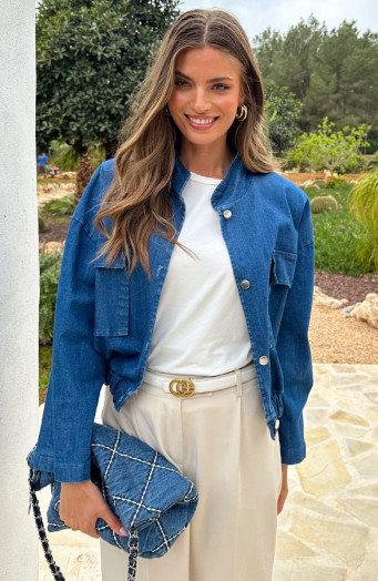 Bomberjacke aus Denim