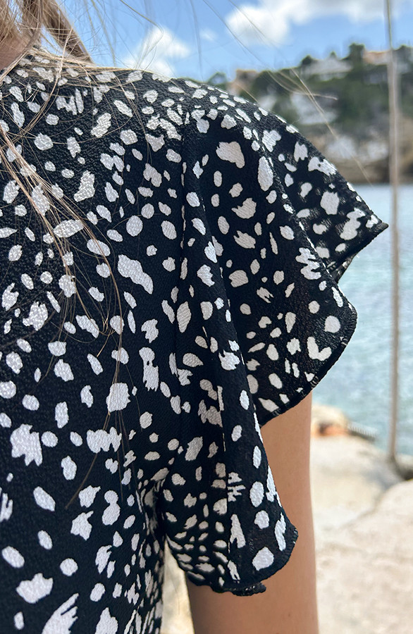 Cheetah-Jurk-Midi-Zwart