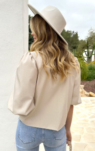 Cropped-Pofmouwen-Strass-Blazer-Beige-4