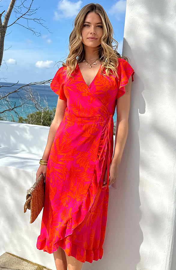 Flower-Jurk-Midi-Fuchsia-Oranje-55-3