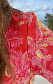 Jacquard-Jurk-Wijde-Mouw-Rood-2