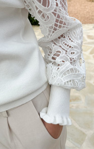 Lace-Sleeve-Soft-Trui-Off-White