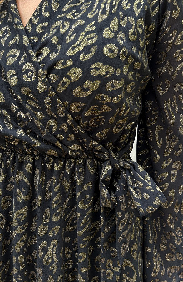 Luxury-V-Hals-Jurk-Leopard-Gold22