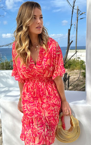 Ruffle-Laagjes-Jurk-La-Palma-Koraal-933