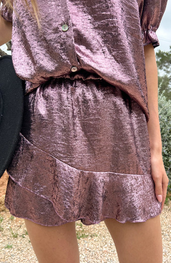Rüschenrock in Metallic-Lila