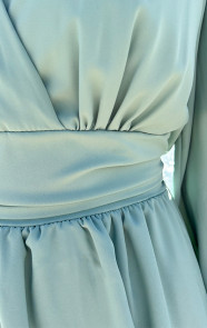 V-hals-Jurk-Strik-Detail-Mint