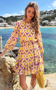 eve-lino-puff-sleeve-jurk-geel-2