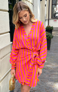Cotton-Wrap-Jurk-Stripe-Oranje-1-3