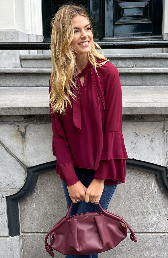 Ruffle-Chiffon-Strik-Blouse-Burgundy-4