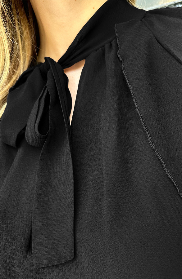 Ruffle-Chiffon-Strik-Blouse-Zwart-6