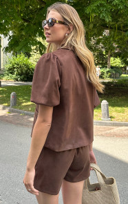 Suede-Puff-Sleeve-Blazer-Choco-5