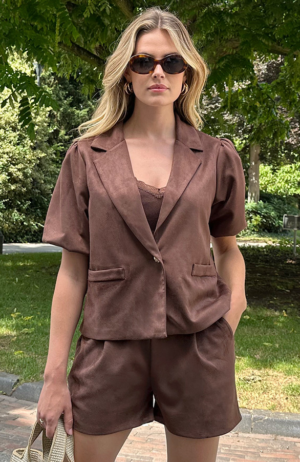 Suede-Puff-Sleeve-Blazer-Choco-8