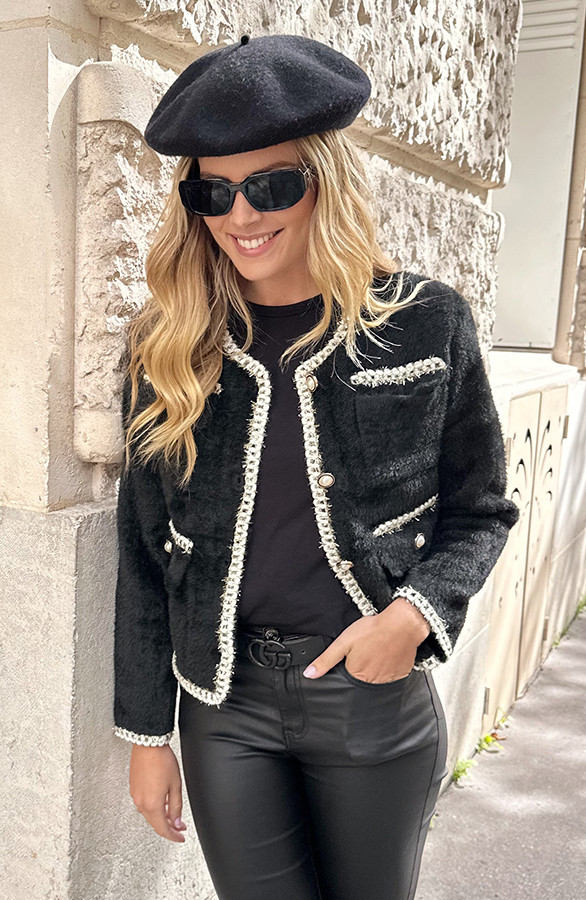 Chique-Soft-Button-Jacket-Zwart-10
