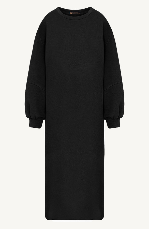 Comfy-oversized-sweater-dress-Zwart1
