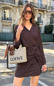 Draped-Stretch-Dress-Choco-1211