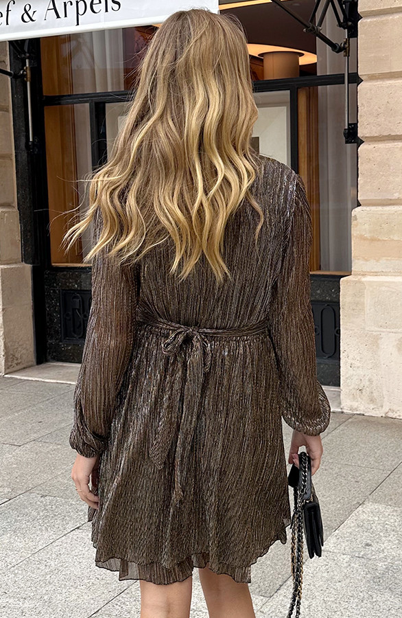 Lurex-Waistband-Dress-Brons-2