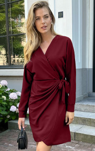 Scuba-Long-Sleeve-Jurk-Burgundy-112-3